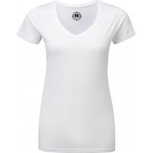 Russell Dames/dames V-hals HD Short Sleeve T-Shirt (Wit)