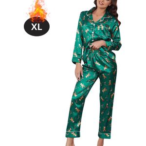 Livano Kerst Pyjama - Dames - Kerstpyjama - Vrouwen - Slaapkleding Volwassenen - Set - Broek - Shirt - Christmas - Maat XL