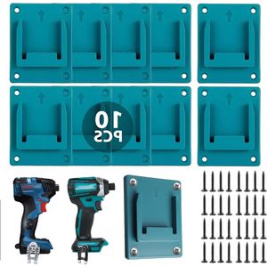 10 stuks wandhouder gereedschapshouders voor Makita 18V boren met 40 schroeven – machinehouder voor werkplaats