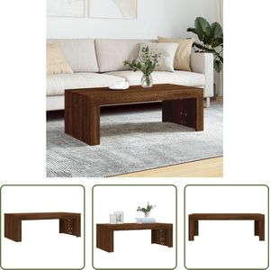 The Living Store Salontafel Bruineiken - Bewerkt Hout - 102 x 50 x 36 cm - Modern design