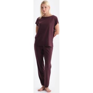 Dagi Pyjamaset met Korte Mouwen, Boothals en Broek met Normale Taille