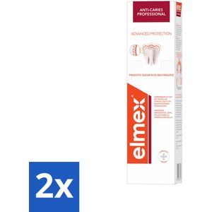 2 x Elmex Tandpasta Anti-Cariës Professional Advanced Protection 75 ml - Tandpasta - Caries - Tandbescherming - Fluoride - Tandglazuur