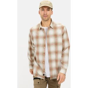 camel active Geruit lang mouw shirt gemaakt van katoen - Maat menswear-XL - Beige