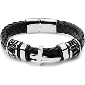 Lucleon - Heren - Leer Armband - Zwart