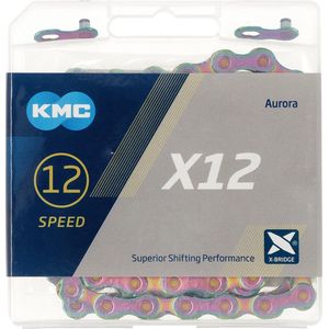 KMC X12 Aurora Blauw 126 schakels Fietsketting met Double X-Bridge 12-speed