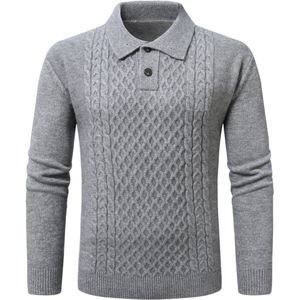 Allthemen Heren Trui Met Knoopsluiting En Kraag - Casual Trui Met Kraag - S