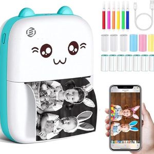 Equivera Mini-Printer - Pocket Printer - Mobiele Fotoprinter - Draagbaar & Draadloos - Leerhulp & Notites