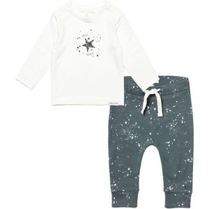 Noppies - Kledingset - Unisex - 2delig - Broek Jos Dark Slade - Shirt Lux Snow - Maat 44