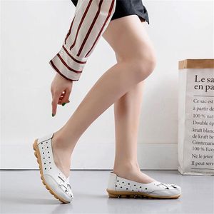 Provento - Comfortabele Casual Lederen Loafers Vrouwen in Wit - Maat 38.5 EU met Ronde Teen