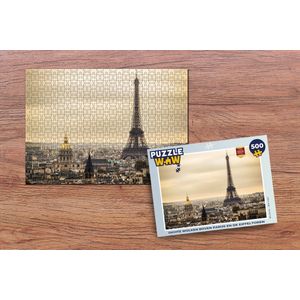 Puzzel Dichte wolken boven Parijs en de Eiffeltoren - Legpuzzel - Puzzel 500 stukjes