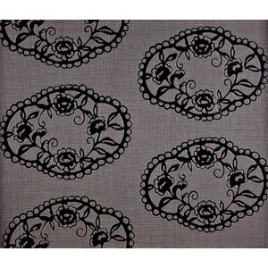 Dutch Wallcoverings Vliesbehang ornament ovaal - zwart/grijs