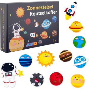 JUST23 Kosmische Knutselkoffer Zonnestelsel Edition - Knutseldoos - Knutselkoffer Voor Jongens - Knutselpakket - 11 Universum Onderdelen Te Knutselen