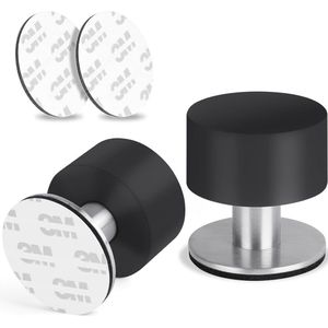 Zwart Rubber Deurstoppers met Extra Stickers - Geluidsdempende Deurbumpers voor Thuis en Kantoor