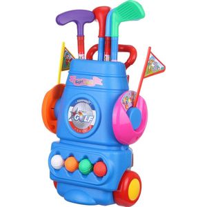 LUXE Speelgoed Golfset - Golfspel kinderen - Spelletjes - Fun spel - Jongens - Meisjes - 1, 2 , 3 en 5 jaar - Grappige cadeaus - Golf accessoires - Golftrainingsmateriaal - Sport - Training - Trolley - Swing - Cadeau - Trainingsmaterialen