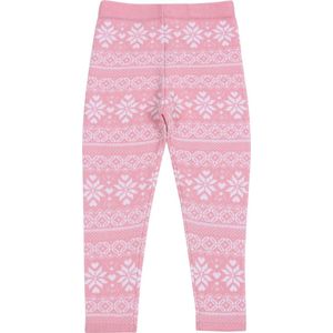 Roze leggings met winterpatronen