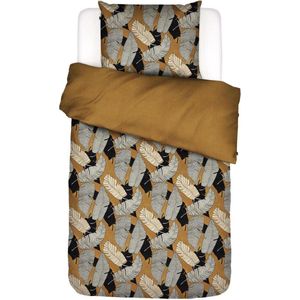 ESSENZA Serena Dekbedovertrek Mosterdgeel - Eenpersoons – 140x220 cm + 1 kussensloop 60x70 cm