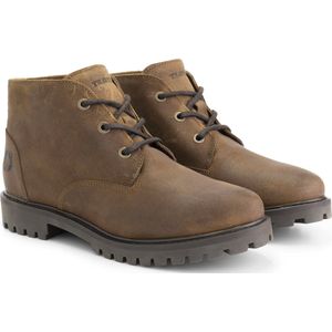 Travelin' Thorning Heren Suede leren Halfhoge veterschoenen - Cognac leer - Maat 47