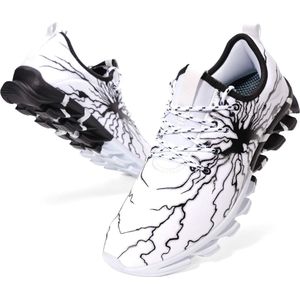 Geweo Sportschoenen Heren - Fitnessschoenen - Atletiek Gym Joggingsneakers - Kerstmis - Kerstfeest - Christmas Gift - Wit - Maat 36
