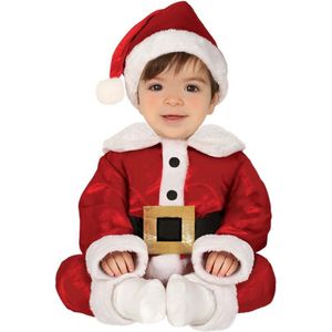 Kerstman baby verkleed kostuum 3-delig - Kerst verkleedkleding - Kerstmannen outfit voor baby's 86