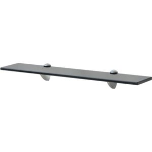 vidaXL Zwevende Schappen - 2 stuks - 60x20 cm - Glas Zwevende Plank - Wandplank - Glaswandplank - Zwarte Wandplank - Opbergplank