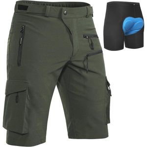 Korte Fietsbroek Heren - Sneldrogende MTB Broek - Ademend en Waterafstotend - Ideaal voor Fietsen, Wandelen en Outdoor Activiteiten