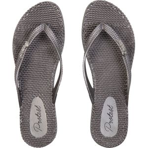 Protest - Stamp - Slipper - Zilver - Rubber