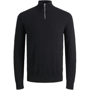 Jack & Jones - Heren Trui Emil Knit Half Zip - Zwart - Maat L