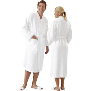 Katoenen badjas verschillende maten witte kimonostijl