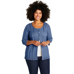 Lang opengewerkt vest met knopen