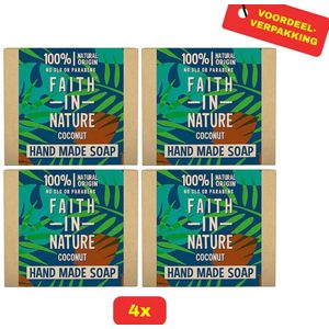 Faith In Nature Soap Bar - Coconut - 4x100g - Voordeelverpakking!