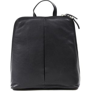 MAESTRO Leren Rugzak City Backpack Black Zwart