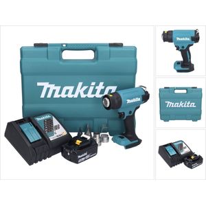 Makita DHG 181 RT1K snoerloos heteluchtpistool 18 V 150 - 550°C + 1x oplaadbare accu 5.0 Ah + lader + koffer