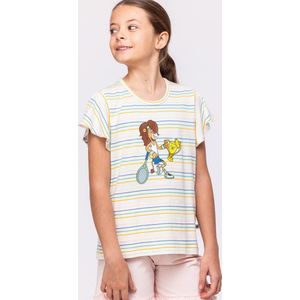 Woody Meisjes-Dames Pyjama multicolor streep - maat 092/2J