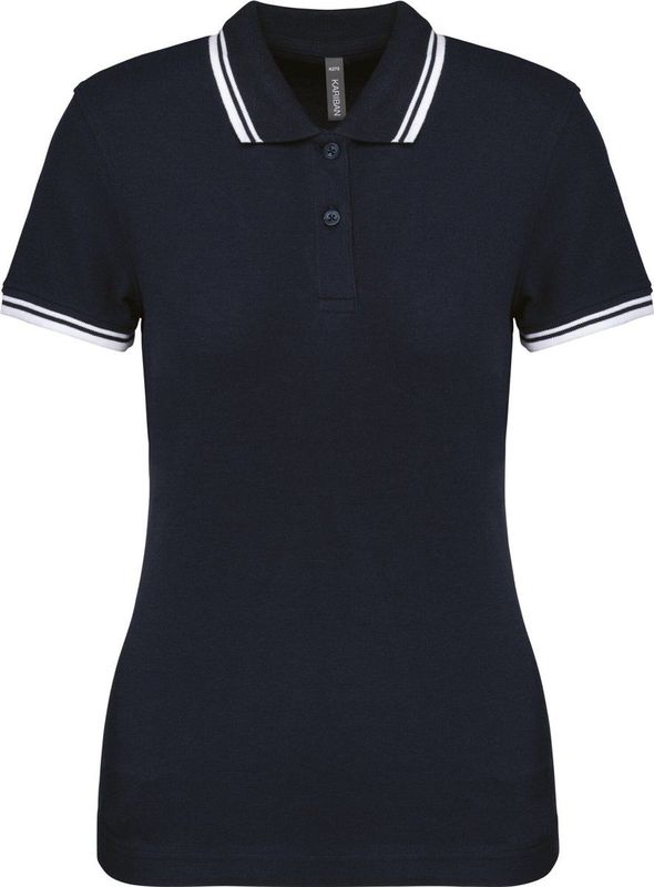 Kariban - Gestreepte Polo - Dames - Slim Fit - Gepeigde Katoen