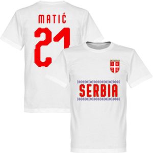 Servië Matic 21 Team T-Shirt - Wit - 5XL