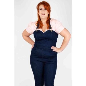 Voodoo Vixen - Connie Fitted Capri Ketelpak - XL - Blauw