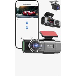 Selevie Dual Dashcam - Dashcam Voor Auto 4K + 1080p - Voor en Achter Camera – Auto Camera Met Parkeermodus - G-Sensor - App Bediening - Nachtzicht