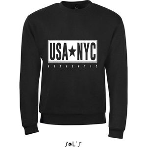 Sweatshirt 359-11 USA-NYC - Zwart, L