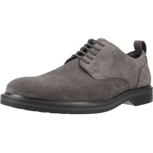Clarks - Aldwin Lace - Schoenen - Donkergrijs - Suède Bovenwerk