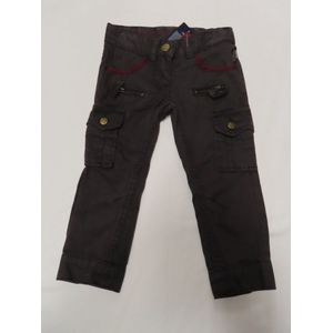 Lange broek - Meisjes - Bruin afgewerkt met rood - 2 jaar 92