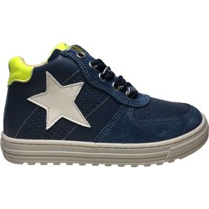 Naturino - Hess High - mt 24 - veter rits witte ster lederen hoge sneakers - Indigo