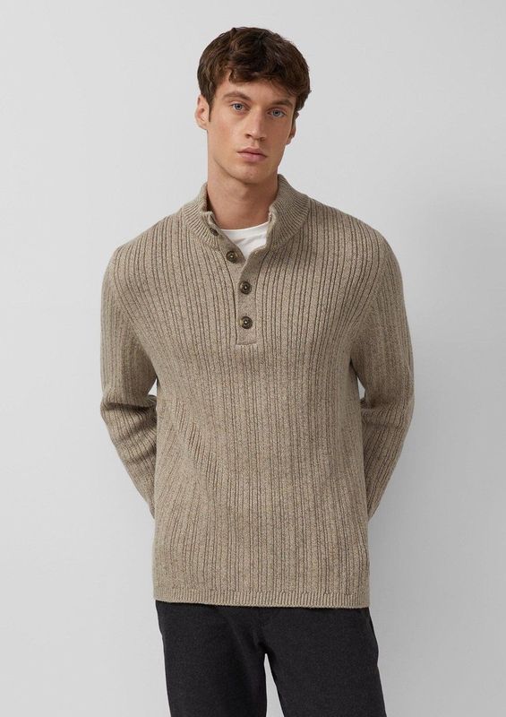 s.Oliver - Schipperstrui - Mid brown - Met Structuurpatroon