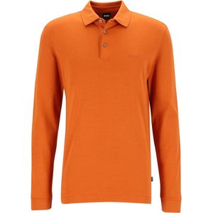 BOSS - Pado - Polo - Donker Oranje - Lange Mouw - Jersey