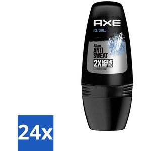 24 x Axe - Deodorant Roller - 48hrs Anti Sweat - Ice Chill - Anti-transpirant - 50 ml - Deodorant - Antitranspirant - Axe - Ice Chill - Frisse Geur