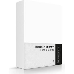 Romanette Hoeslaken Double Jersey Wit 80/90/100 x 200/210/220 cm