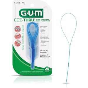 GUM EEZ-Thru Floss Threaders - Flosdraad - Orthodontische Beugel - Kronen - Vaste Bruggen - Tandheelkundige implantaten - 25 stuks