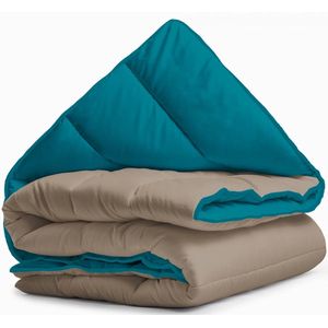 Zavelo Easy All-in-one-Dekbed Nougat/Petrol-2-persoons (200x200 cm)