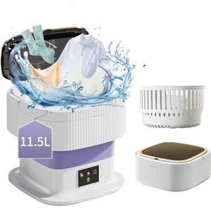 Draagbare opvouwbare mini-wasmachine voor kleine ladingen, ideaal voor reizen en camping