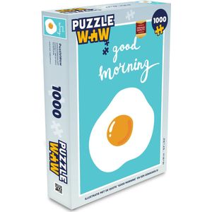 Puzzel Illustratie met de quote ""Good morning"" en een gebakken ei - Legpuzzel - Puzzel 1000 stukjes volwassenen