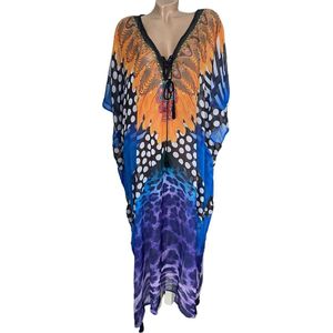 Kaftan - Half Transparant - Grote Maten - Multicolor - 128 x 105 cm